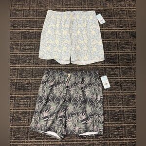 Laguna Floral and Leaf Print Men’s Swim Trunks